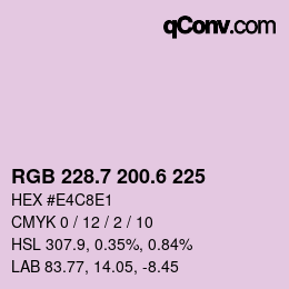 カラーコード: RGB 228.7 200.6 225 | qconv.com