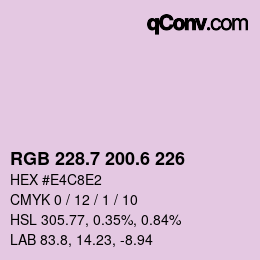カラーコード: RGB 228.7 200.6 226 | qconv.com
