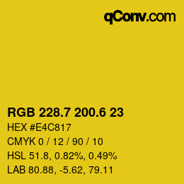 カラーコード: RGB 228.7 200.6 23 | qconv.com