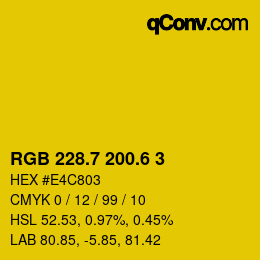 カラーコード: RGB 228.7 200.6 3 | qconv.com