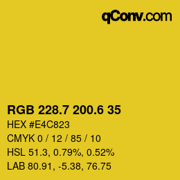 カラーコード: RGB 228.7 200.6 35 | qconv.com