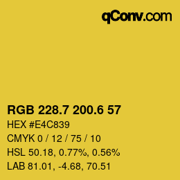 カラーコード: RGB 228.7 200.6 57 | qconv.com