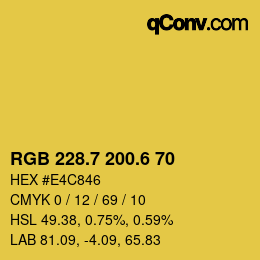 カラーコード: RGB 228.7 200.6 70 | qconv.com