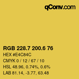 カラーコード: RGB 228.7 200.6 76 | qconv.com