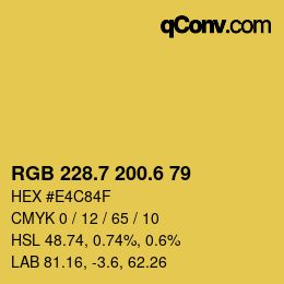 カラーコード: RGB 228.7 200.6 79 | qconv.com