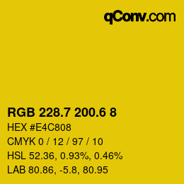 カラーコード: RGB 228.7 200.6 8 | qconv.com
