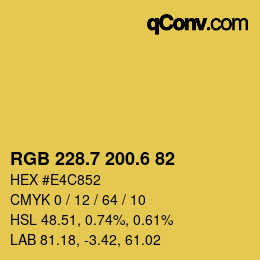 カラーコード: RGB 228.7 200.6 82 | qconv.com