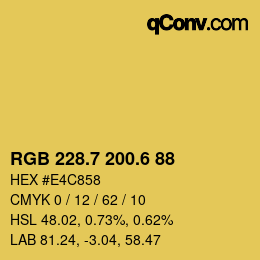 カラーコード: RGB 228.7 200.6 88 | qconv.com