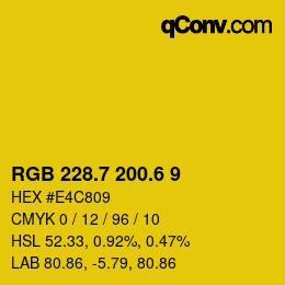 カラーコード: RGB 228.7 200.6 9 | qconv.com