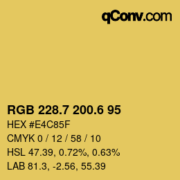 カラーコード: RGB 228.7 200.6 95 | qconv.com