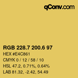 カラーコード: RGB 228.7 200.6 97 | qconv.com