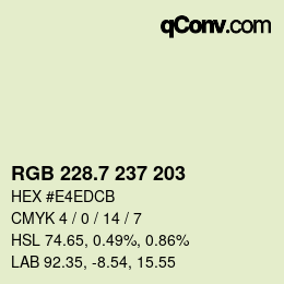 カラーコード: RGB 228.7 237 203 | qconv.com