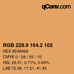 Color code: RGB 228.9 164.2 102 | qconv.com