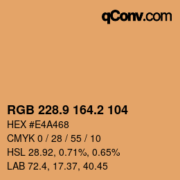 カラーコード: RGB 228.9 164.2 104 | qconv.com