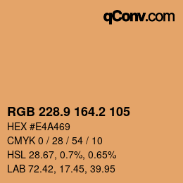 カラーコード: RGB 228.9 164.2 105 | qconv.com