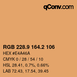 Color code: RGB 228.9 164.2 106 | qconv.com