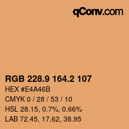 カラーコード: RGB 228.9 164.2 107 | qconv.com