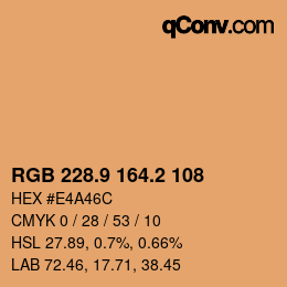 カラーコード: RGB 228.9 164.2 108 | qconv.com