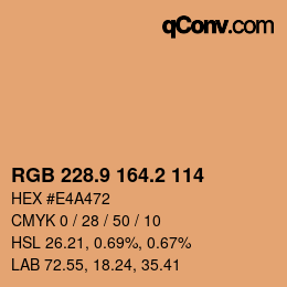 Color code: RGB 228.9 164.2 114 | qconv.com