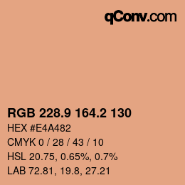 カラーコード: RGB 228.9 164.2 130 | qconv.com