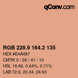 Color code: RGB 228.9 164.2 135 | qconv.com