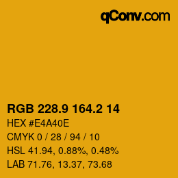 カラーコード: RGB 228.9 164.2 14 | qconv.com