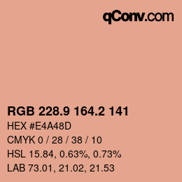Color code: RGB 228.9 164.2 141 | qconv.com