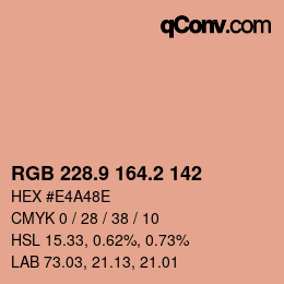 Color code: RGB 228.9 164.2 142 | qconv.com