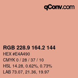 Color code: RGB 228.9 164.2 144 | qconv.com
