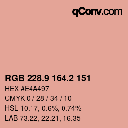 Color code: RGB 228.9 164.2 151 | qconv.com