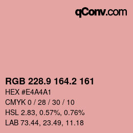Color code: RGB 228.9 164.2 161 | qconv.com