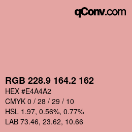 Color code: RGB 228.9 164.2 162 | qconv.com