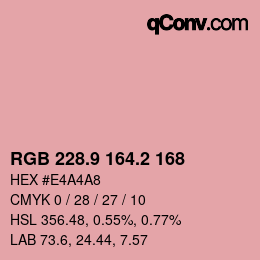 Color code: RGB 228.9 164.2 168 | qconv.com