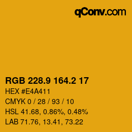 カラーコード: RGB 228.9 164.2 17 | qconv.com