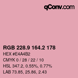 Color code: RGB 228.9 164.2 178 | qconv.com