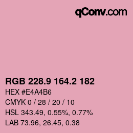 Color code: RGB 228.9 164.2 182 | qconv.com
