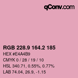 カラーコード: RGB 228.9 164.2 185 | qconv.com