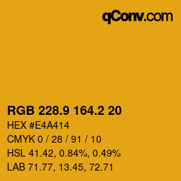 カラーコード: RGB 228.9 164.2 20 | qconv.com