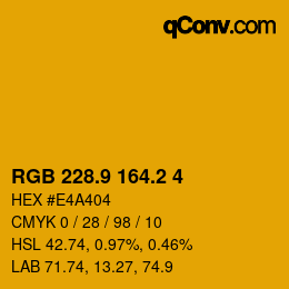 カラーコード: RGB 228.9 164.2 4 | qconv.com