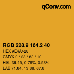 カラーコード: RGB 228.9 164.2 40 | qconv.com
