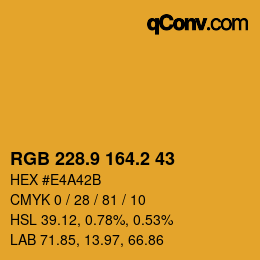 カラーコード: RGB 228.9 164.2 43 | qconv.com