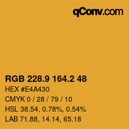 カラーコード: RGB 228.9 164.2 48 | qconv.com
