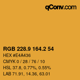 カラーコード: RGB 228.9 164.2 54 | qconv.com