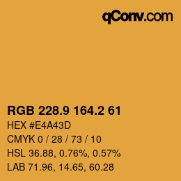 Color code: RGB 228.9 164.2 61 | qconv.com