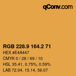 Color code: RGB 228.9 164.2 71 | qconv.com