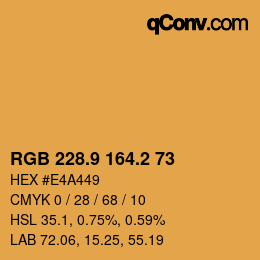 カラーコード: RGB 228.9 164.2 73 | qconv.com