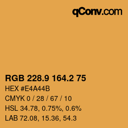 カラーコード: RGB 228.9 164.2 75 | qconv.com