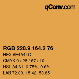 カラーコード: RGB 228.9 164.2 76 | qconv.com