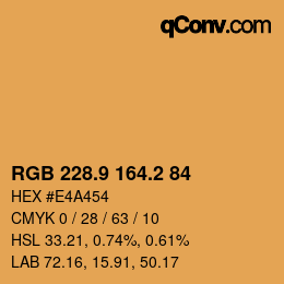 カラーコード: RGB 228.9 164.2 84 | qconv.com