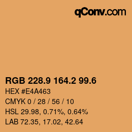 カラーコード: RGB 228.9 164.2 99.6 | qconv.com